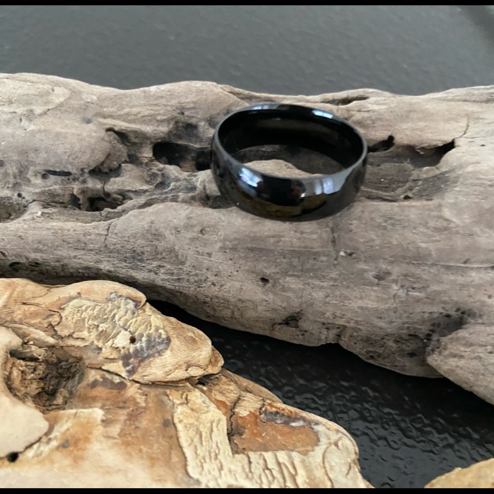 Men’s Black Stainless Steel Wedding Band